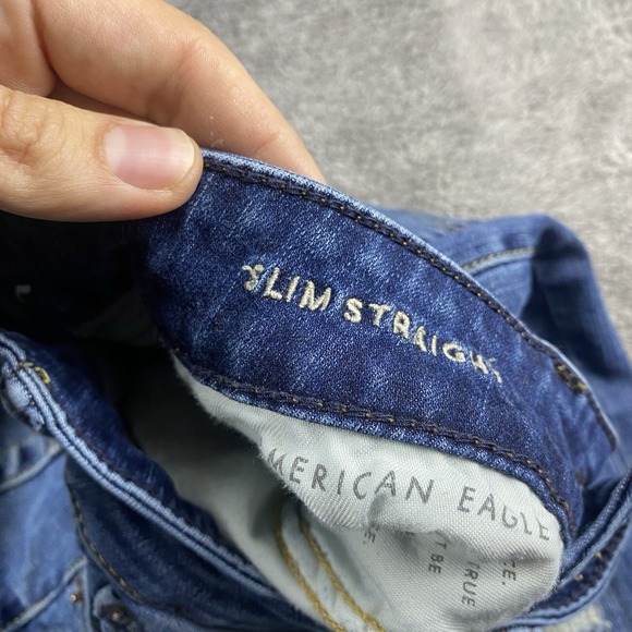 American‎ Eagle Next Level Airflex Jeans Womens 26x28* Slim Straight Distressed - Picture 10 of 16